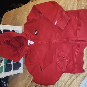 Sz 7/8 Abercrombie Kids Red Zip-Up Hoodie